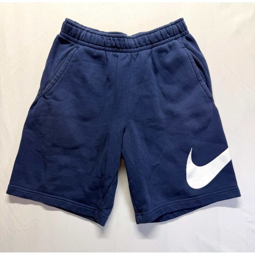 Nike Sportswear Club Sweat Shorts‎ Mens Small Midnight Navy Graphic Swoosh Logo